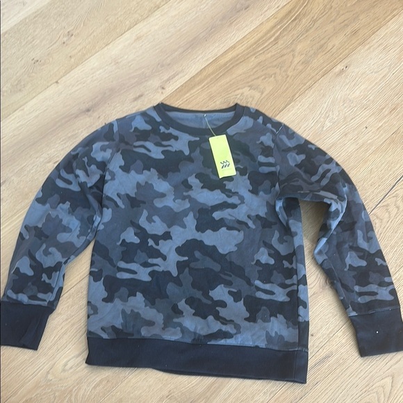 All in Motion Camouflage Camo Crew Sweater Men’s  Medium NWT dark gray black - Picture 1 of 1